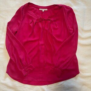 Pink Long Sleeve Flowy Blouse